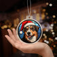 Dog Stained Glass Christmas Design 008 - Acrylic Ornament
