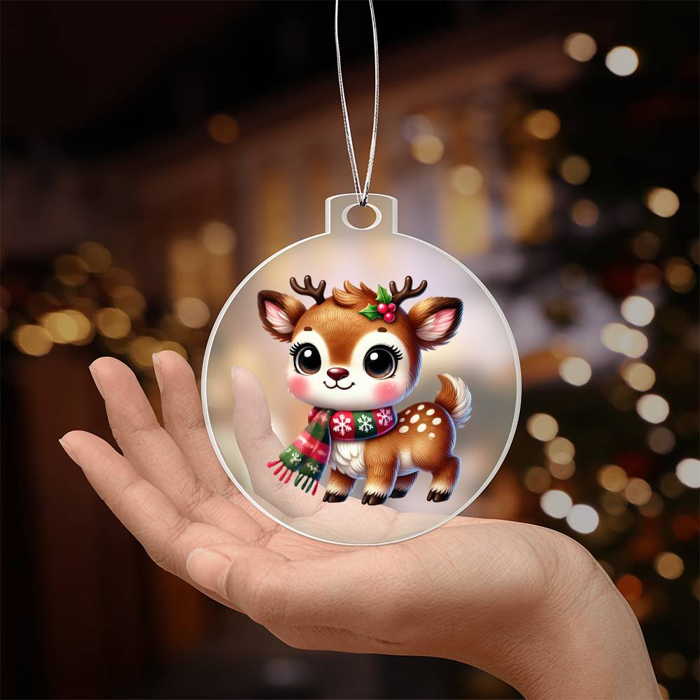 Cute Christmas Reindeer 015 - Acrylic Ornament