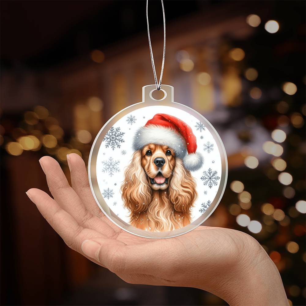 Christmas Dog - English Cocker Spaniel - Acrylic Ornament