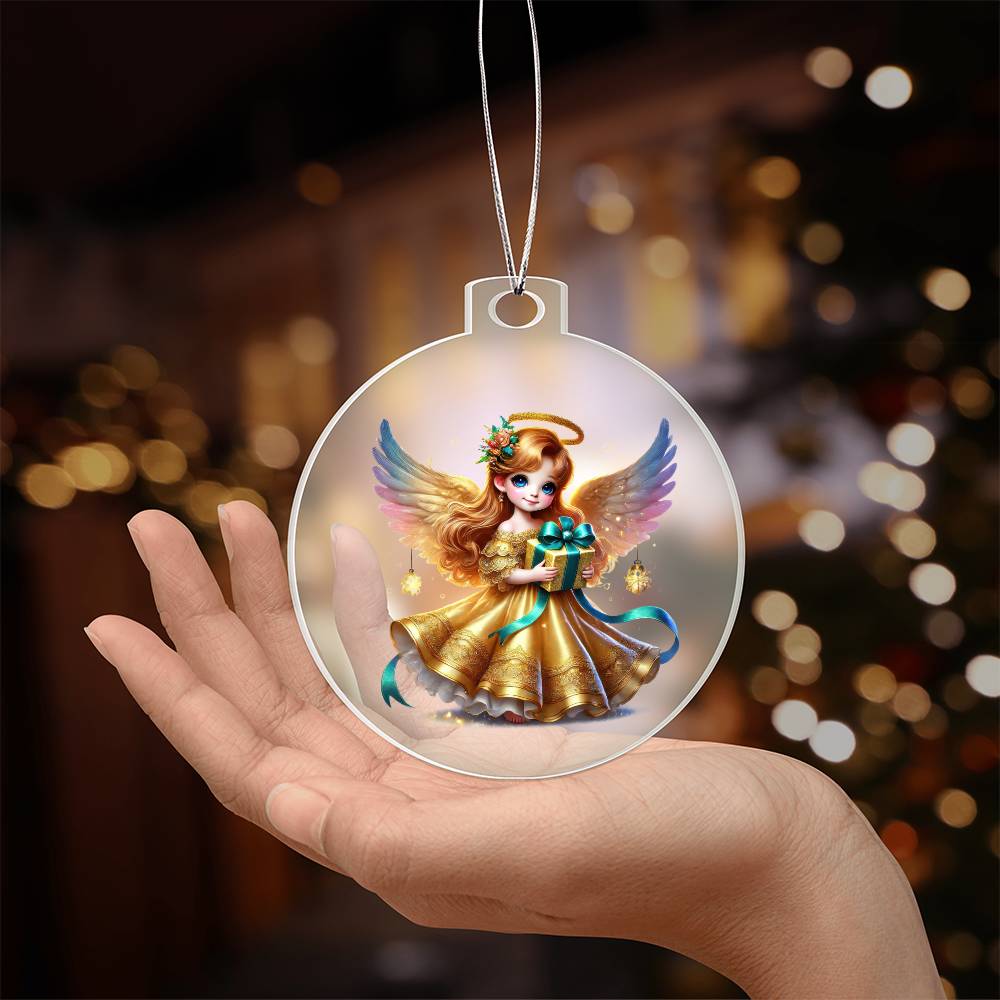 Cute Christmas Angel 012 - Acrylic Ornament