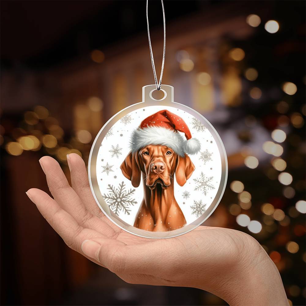 Christmas Dog - Vizsla - Acrylic Ornament