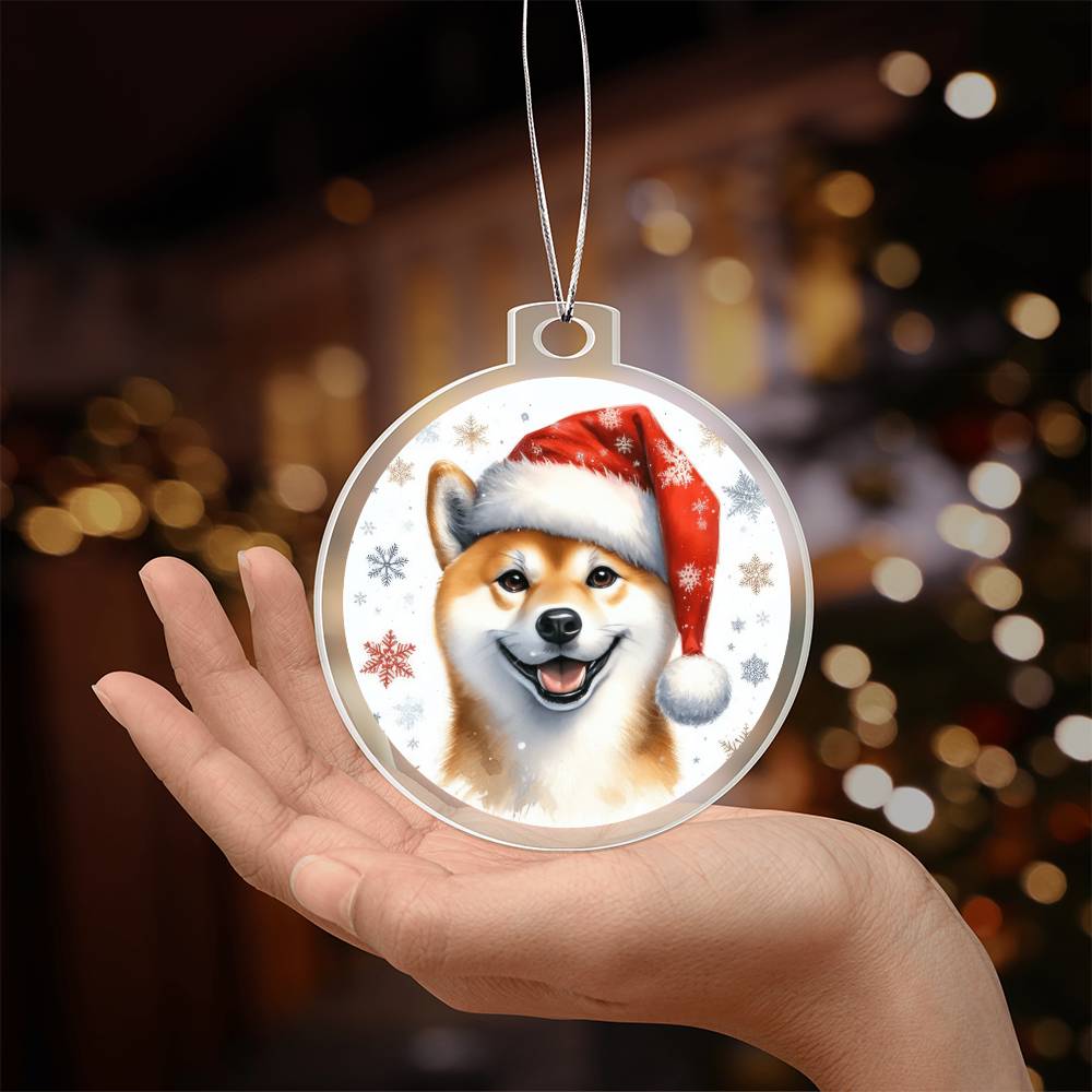 Christmas Dog - Shiba Inu - Acrylic Ornament