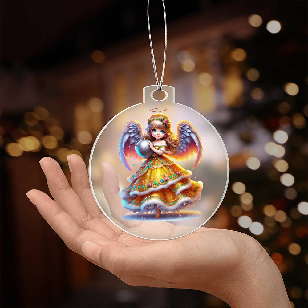 Cute Christmas Angel 004 - Acrylic Ornament