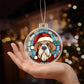 Dog Stained Glass Christmas Design 006 - Acrylic Ornament