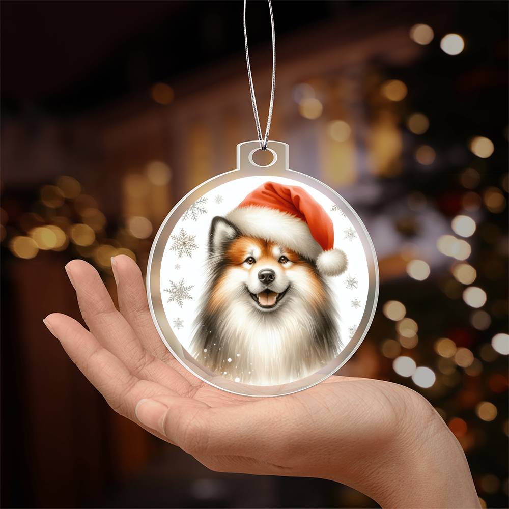 Christmas Dog - Finnish Lapphund - Acrylic Ornament