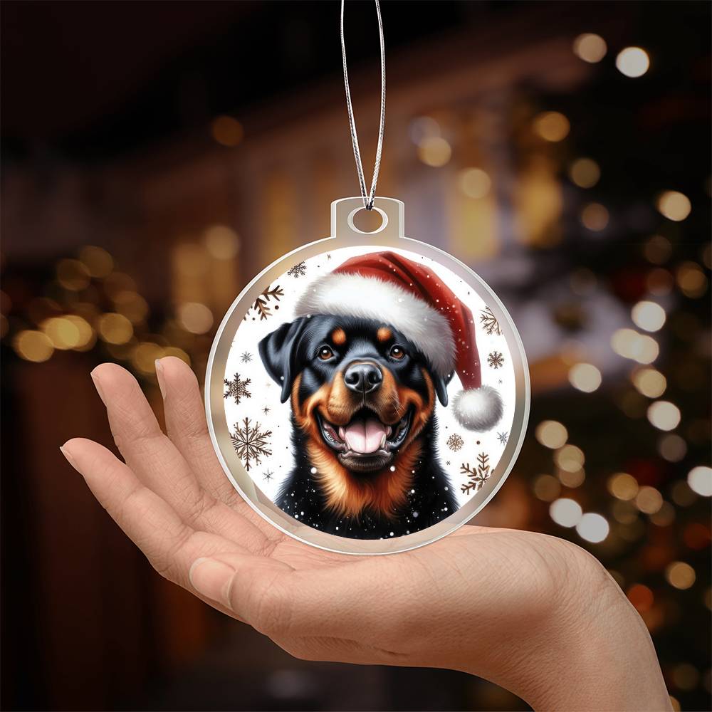 Christmas Dog - Rottweiler - Acrylic Ornament