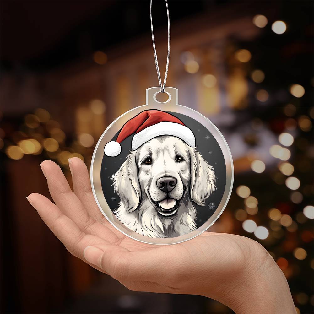 Dog Stained Glass Christmas Design 013 - Acrylic Ornament