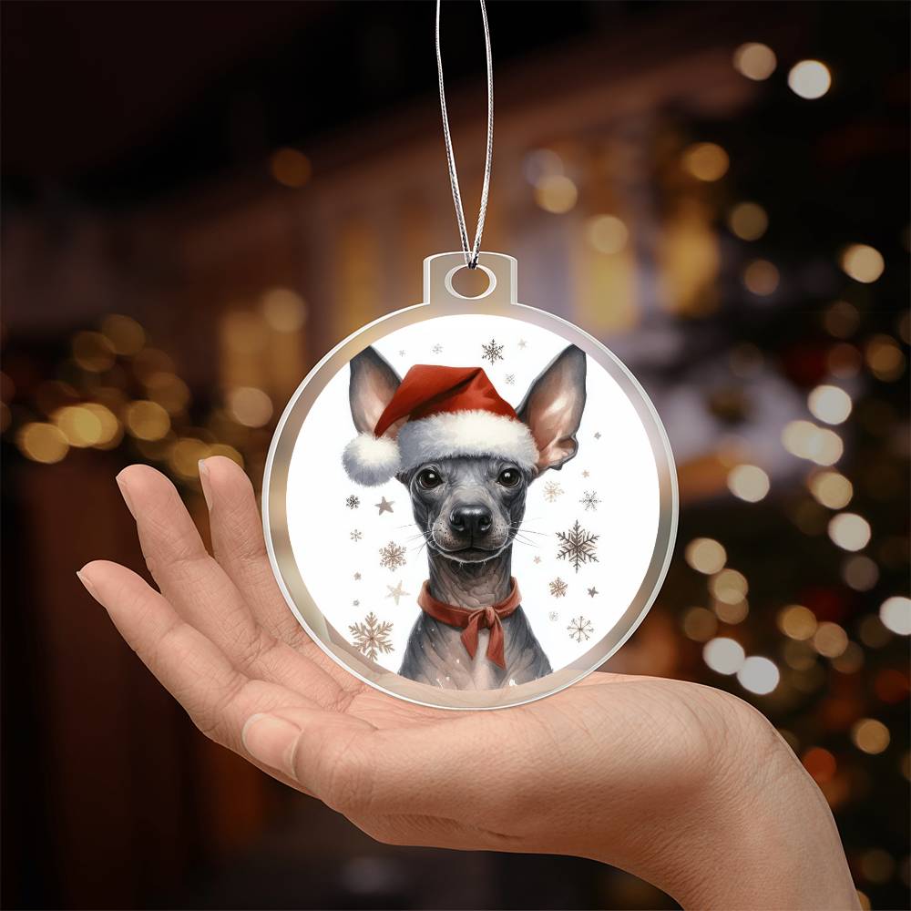 Christmas Dog - Xoloitzcuintli - Acrylic Ornament