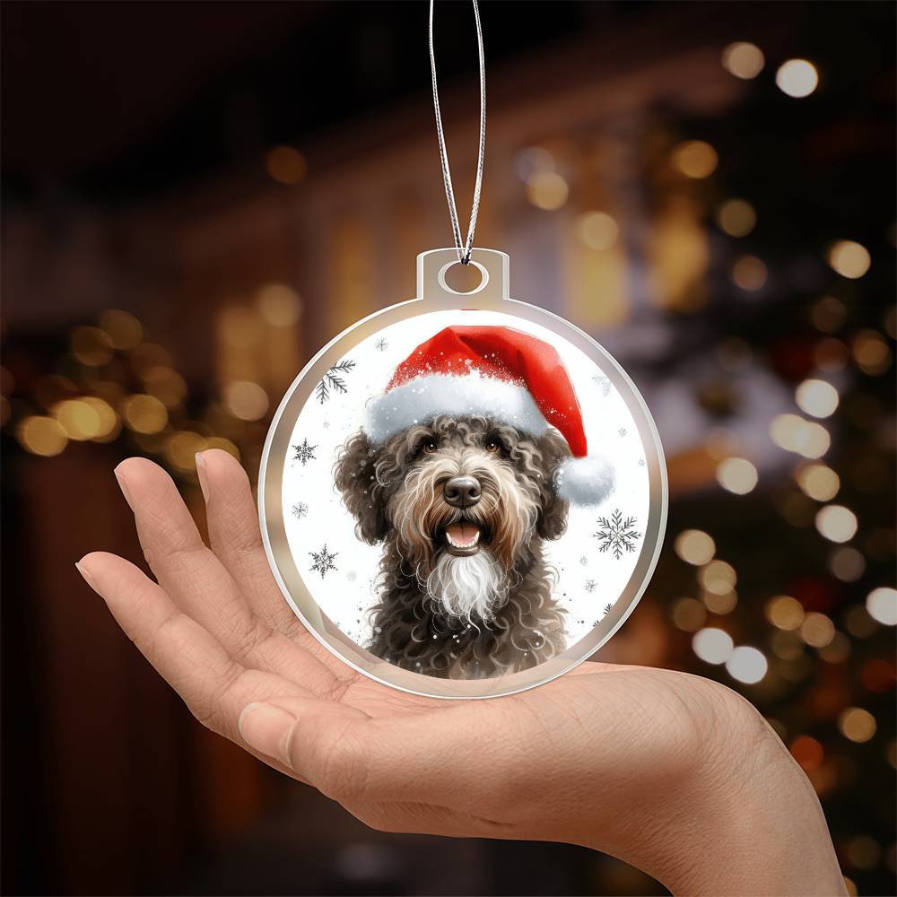 Christmas Dog - Spanish Water Dog - Acrylic Ornament