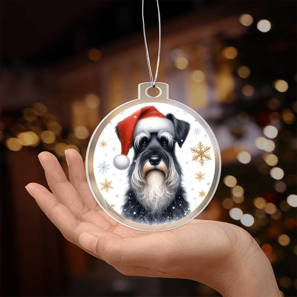 Christmas Dog - Giant Schnauzer - Acrylic Ornament