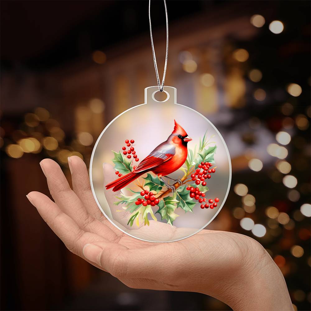 Christmas Cardinal 001 - Acrylic Ornament