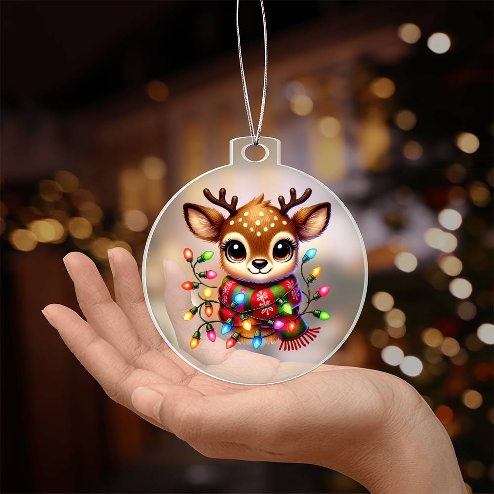 Cute Christmas Reindeer 011 - Acrylic Ornament