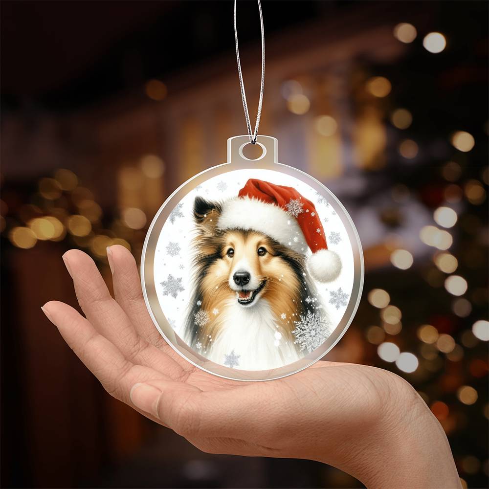 Christmas Dog - Shetland Sheepdog - Acrylic Ornament
