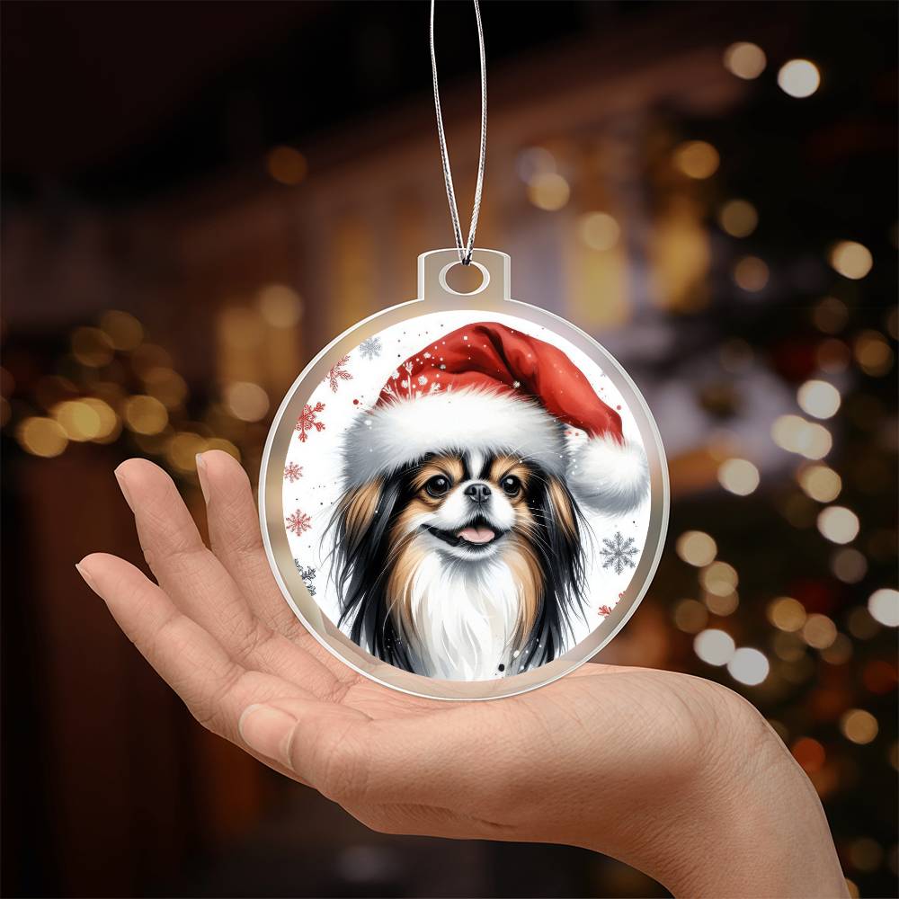 Christmas Dog - Japanese Chin - Acrylic Ornament