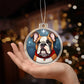 Dog Stained Glass Christmas Design 017 - Acrylic Ornament