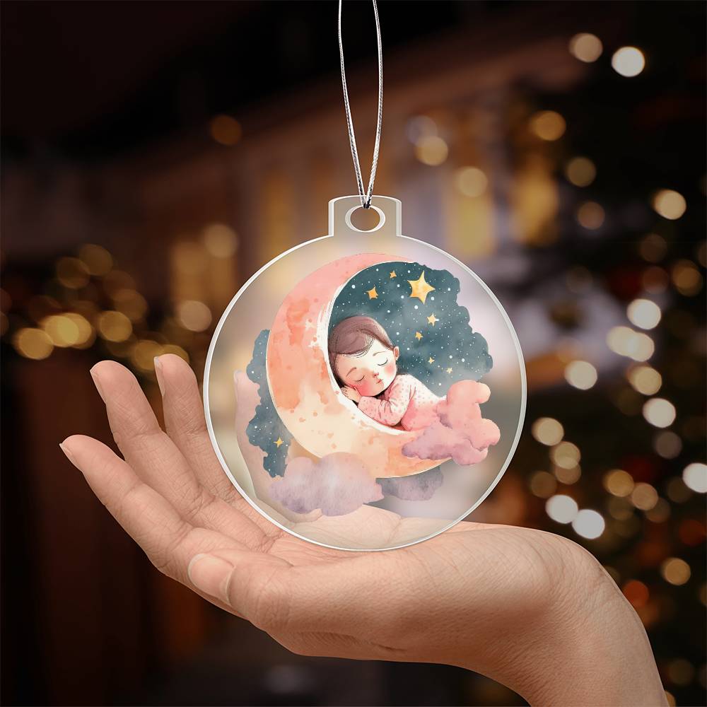 Sweet Dreams Baby Girl (Watercolor) 01 - Acrylic Ornament