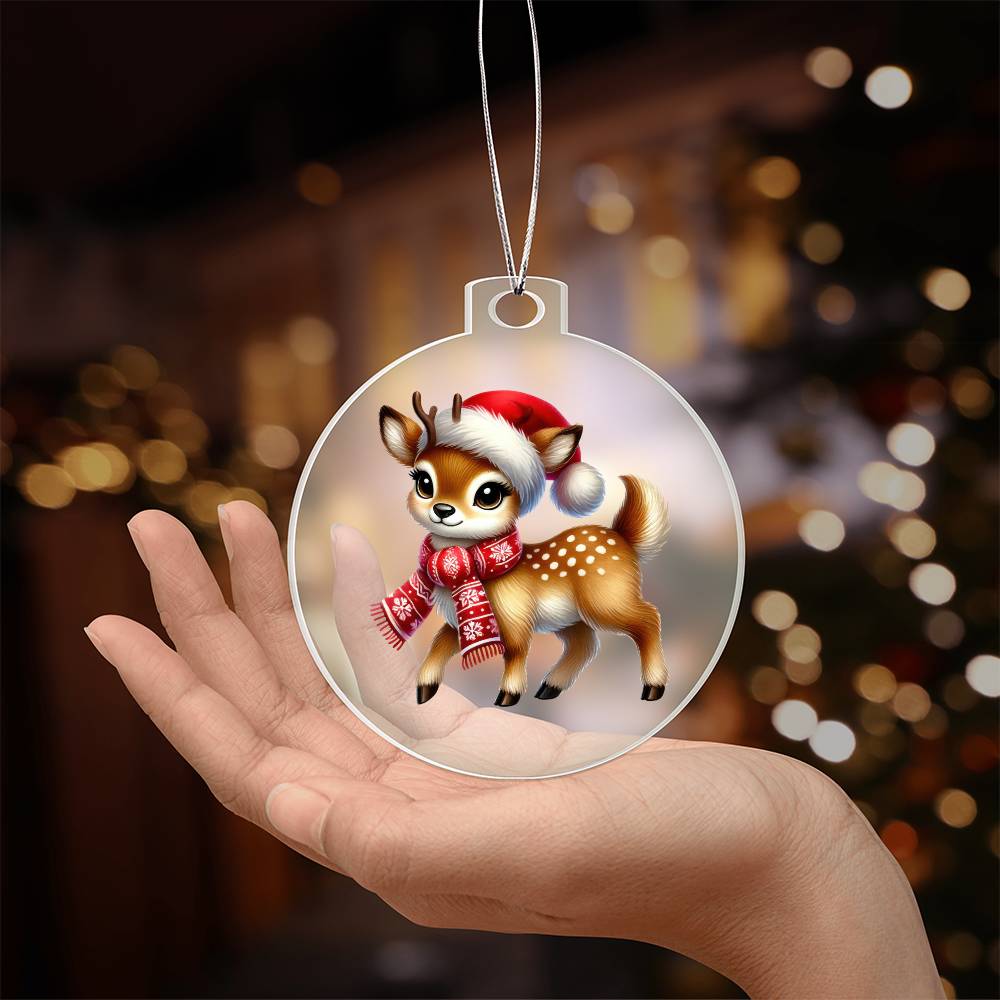 Cute Christmas Reindeer 013 - Acrylic Ornament