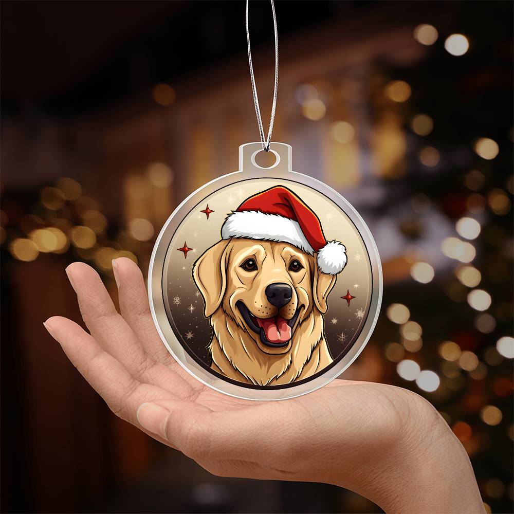 Dog Stained Glass Christmas Design 027 - Acrylic Ornament