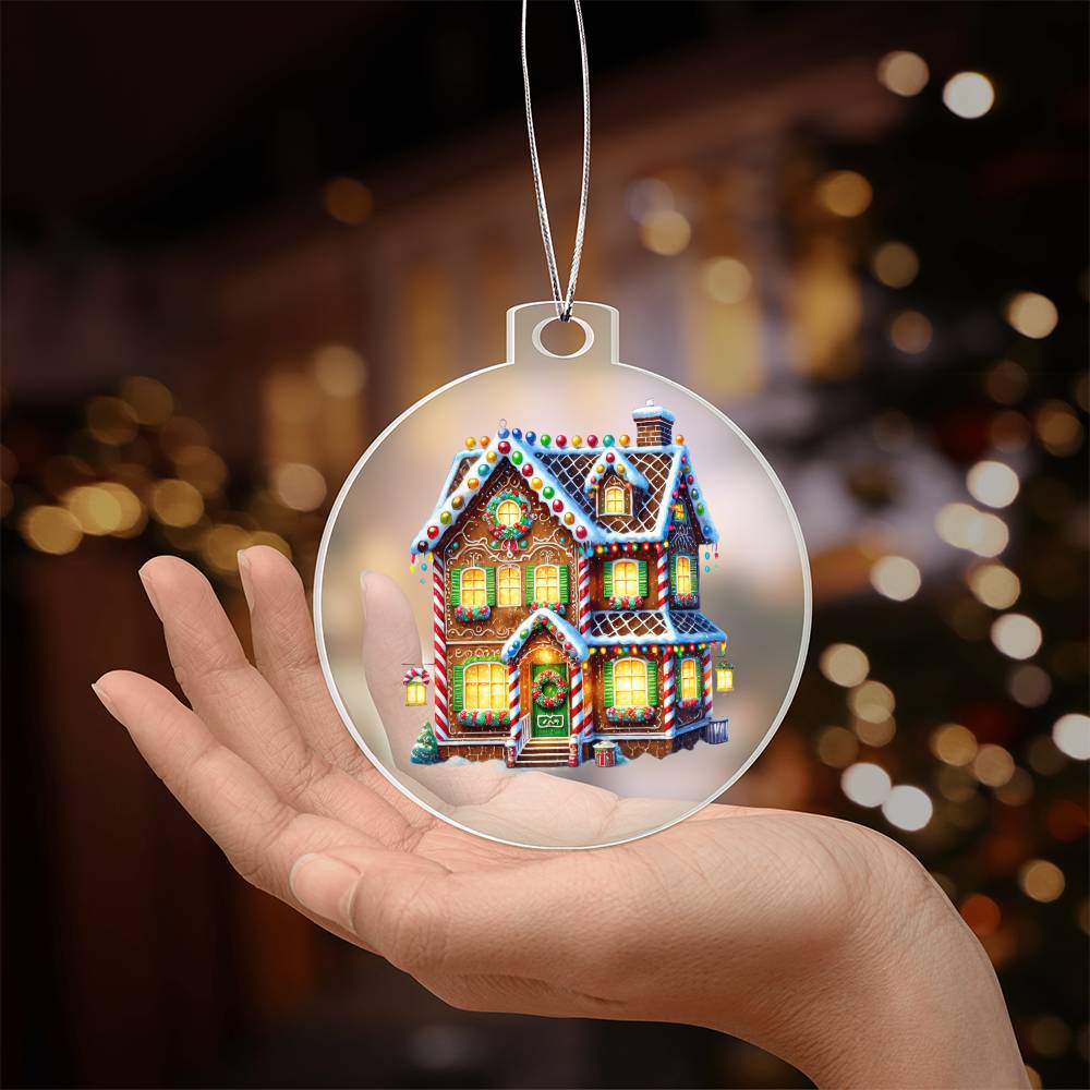 Christmas Gingerbread House 019 - Acrylic Ornament