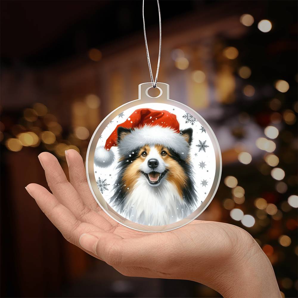 Christmas Dog - Icelandic Sheepdog - Acrylic Ornament