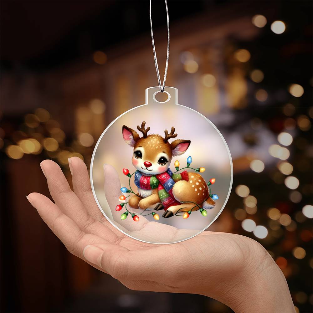 Cute Christmas Reindeer 024 - Acrylic Ornament