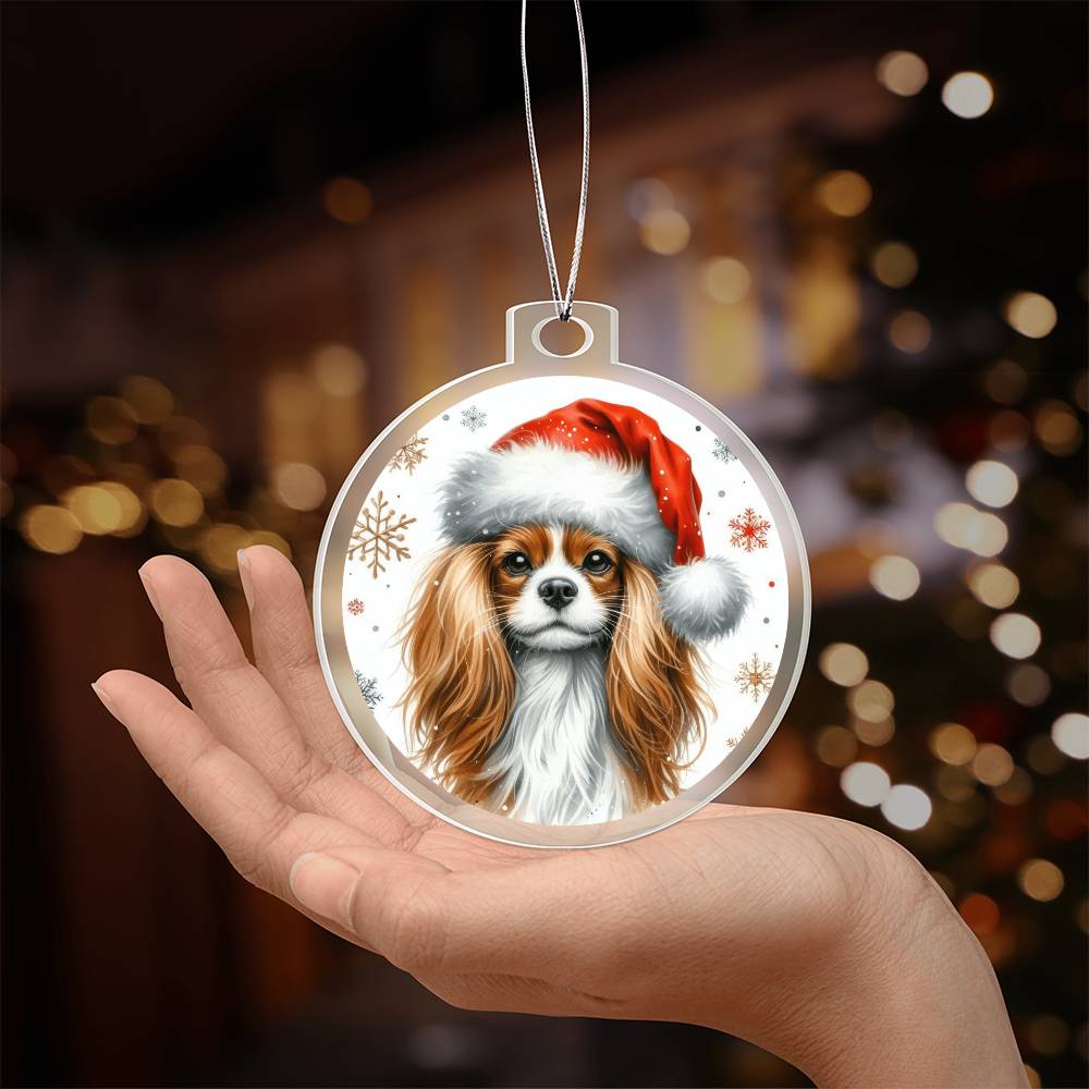Christmas Dog - English Toy Spaniel - Acrylic Ornament