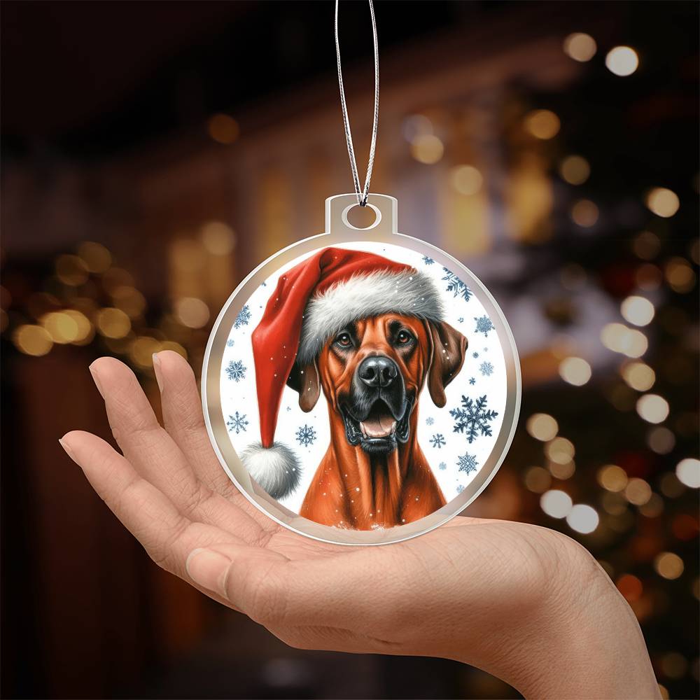Christmas Dog - Rhodesian Ridgeback - Acrylic Ornament