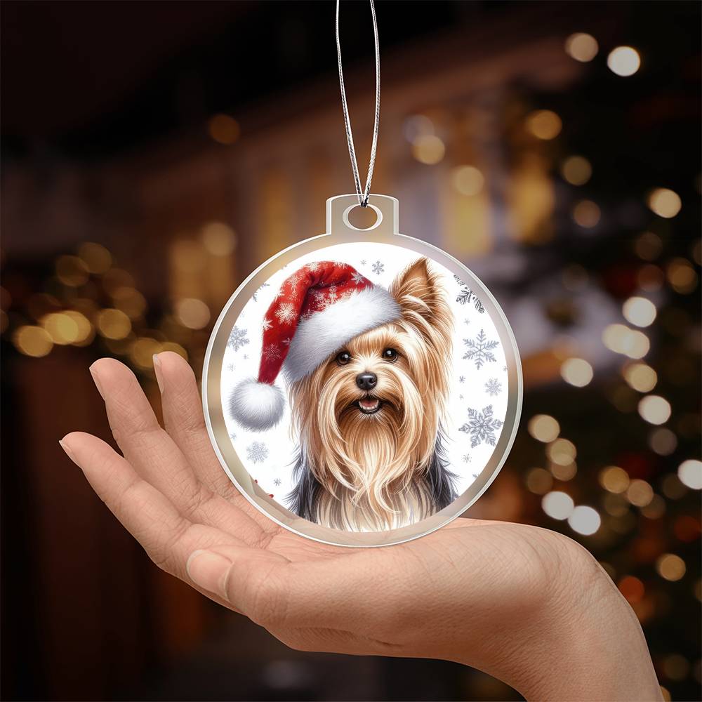 Christmas Dog - Silky Terrier - Acrylic Ornament