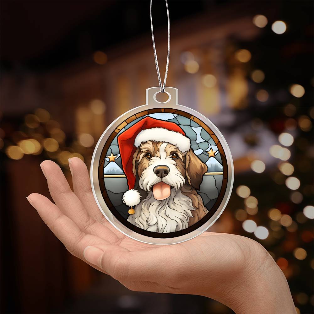 Dog Stained Glass Christmas Design 021 - Acrylic Ornament