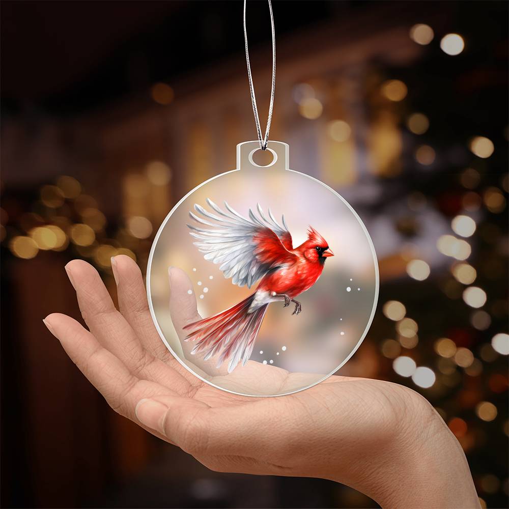 Christmas Cardinal 005 - Acrylic Ornament