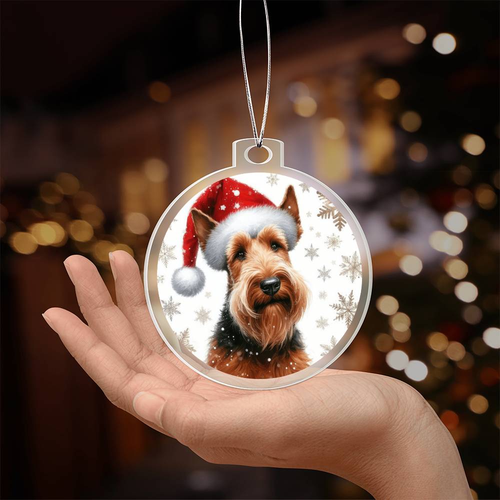 Christmas Dog - Irish Terrier - Acrylic Ornament