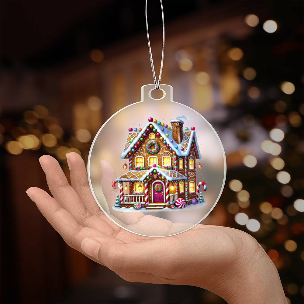 Christmas Gingerbread House 005 - Acrylic Ornament