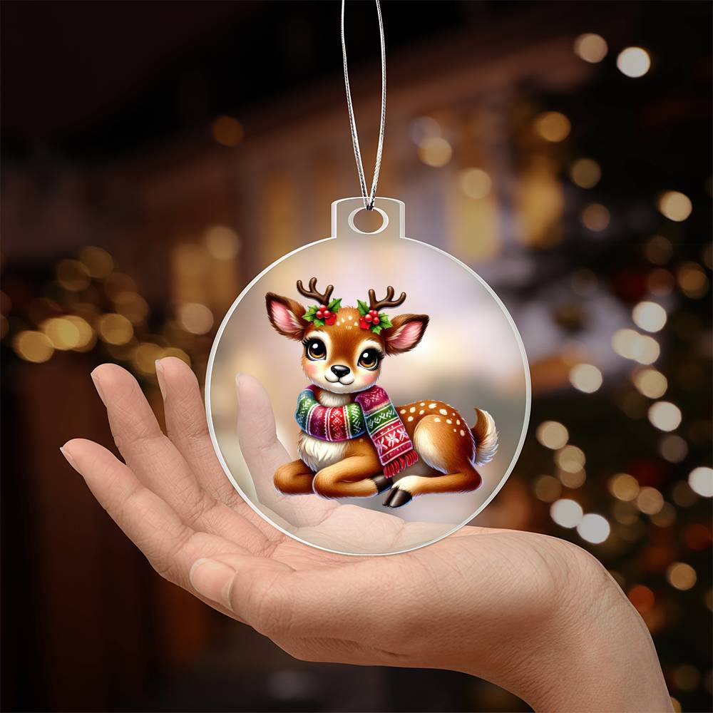 Cute Christmas Reindeer 005 - Acrylic Ornament