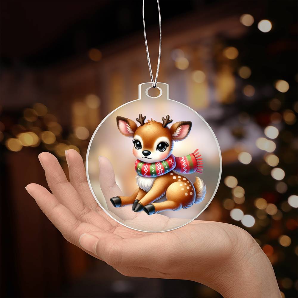 Cute Christmas Reindeer 003 - Acrylic Ornament