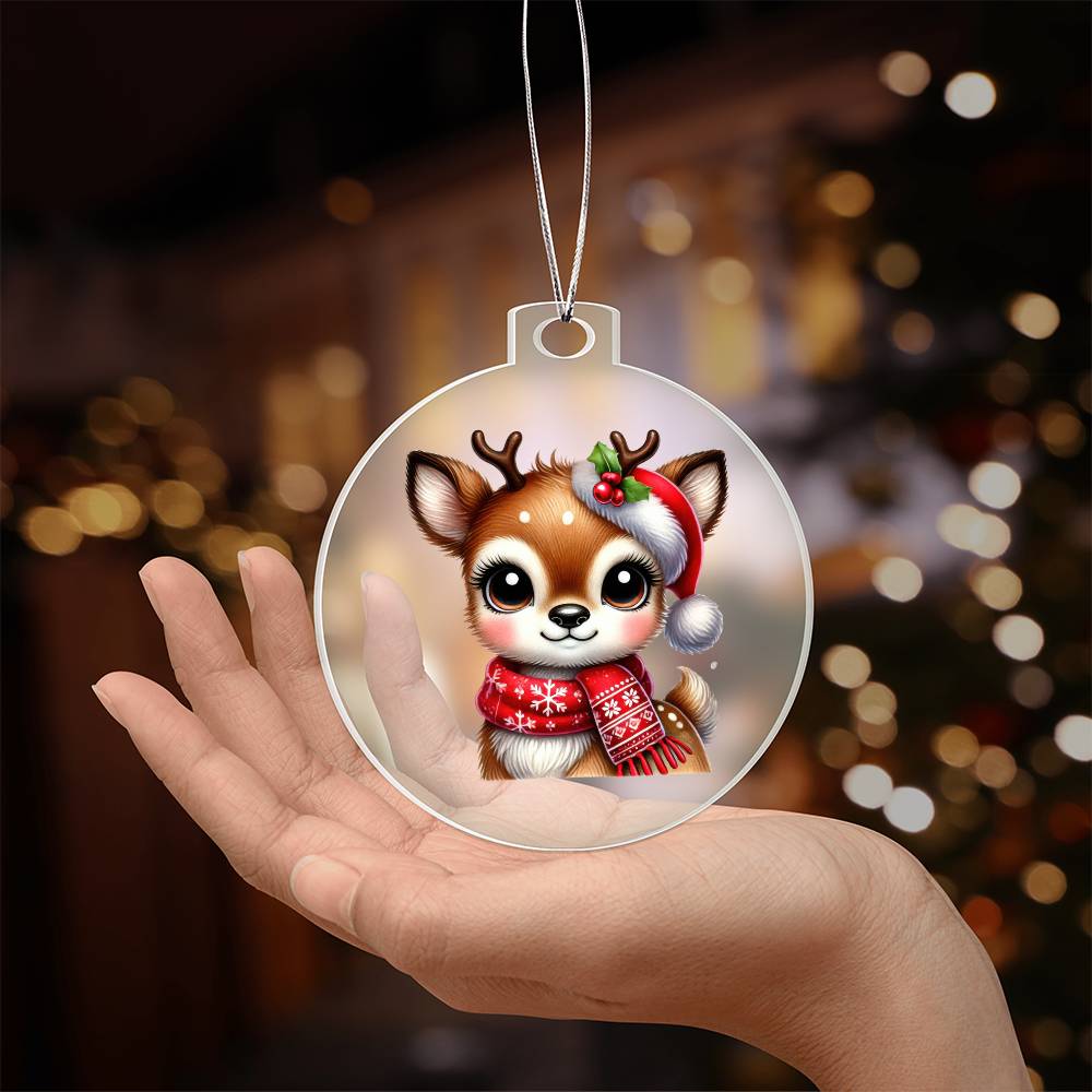 Cute Christmas Reindeer 010 - Acrylic Ornament