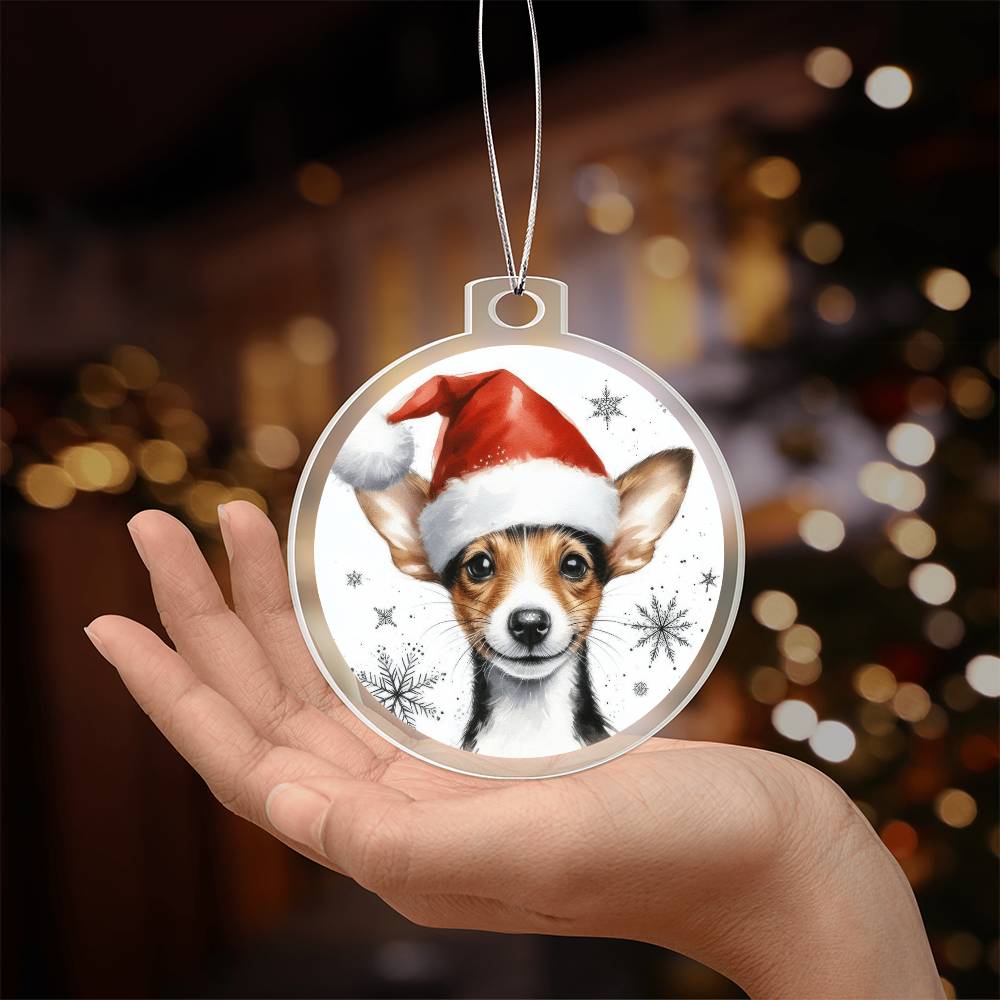 Christmas Dog - Rat Terrier - Acrylic Ornament