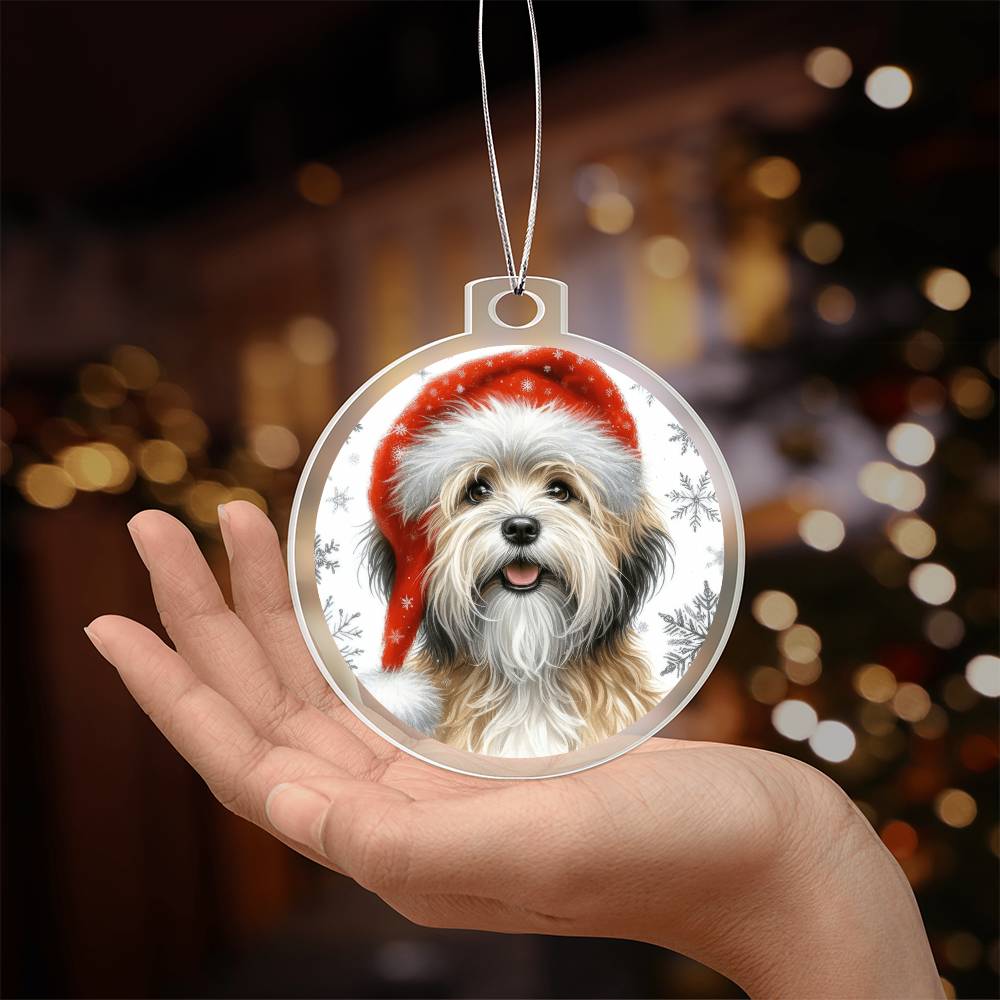 Christmas Dog - Dandie Dinmont Terrier - Acrylic Ornament