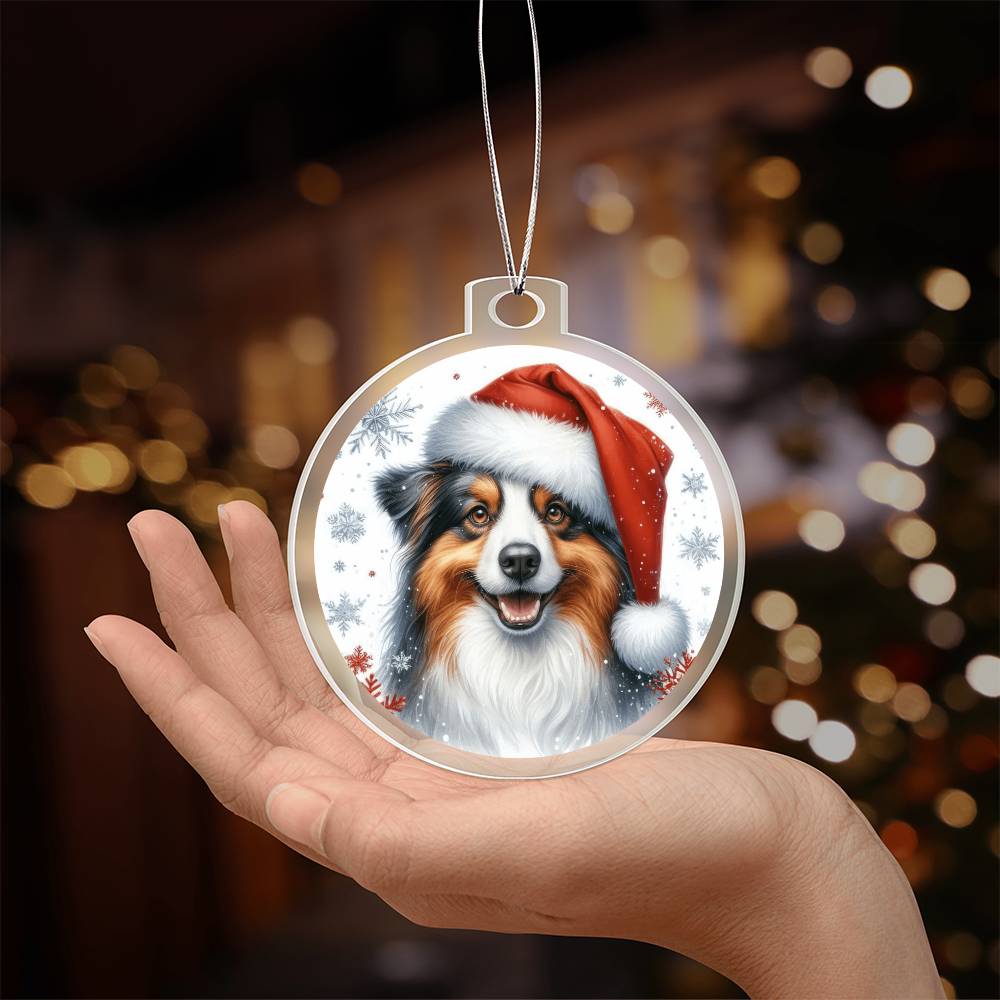 Christmas Dog - Australian Shepherd - Acrylic Ornament