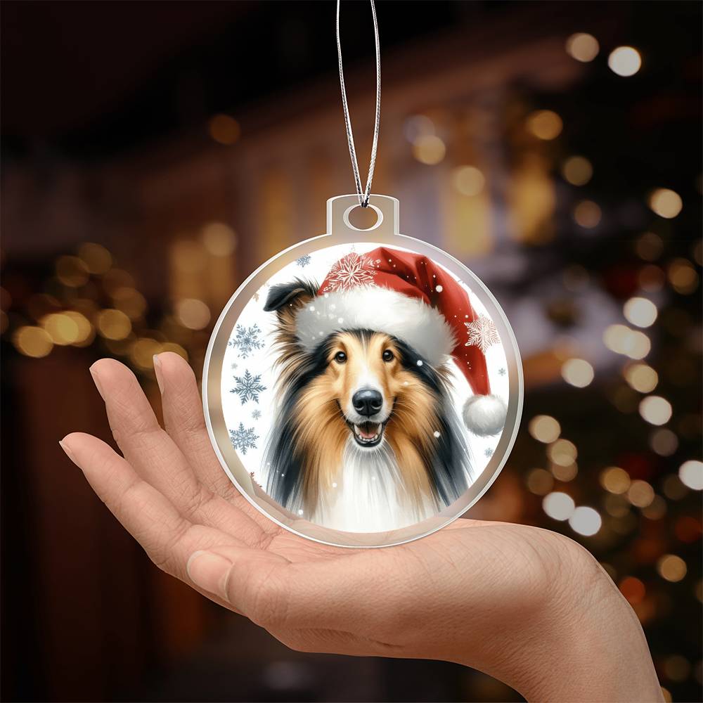 Christmas Dog - Collie - Acrylic Ornament