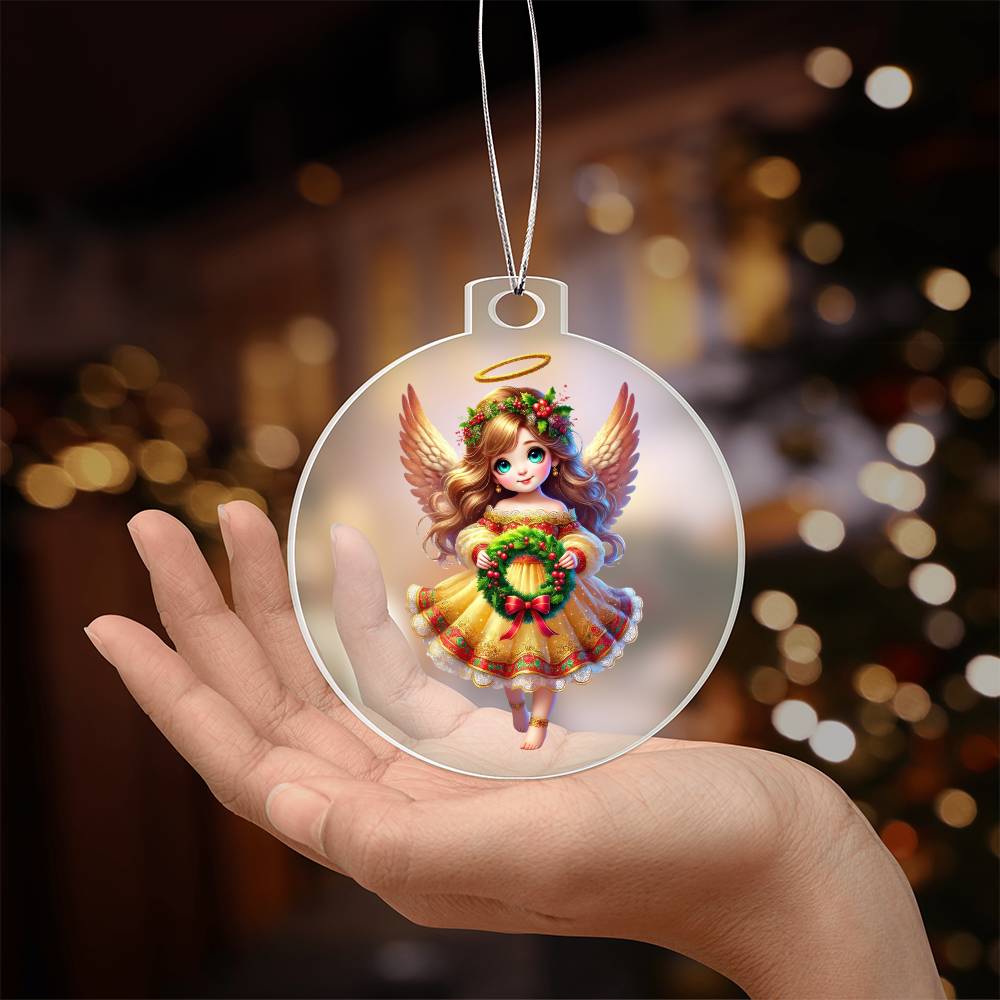 Cute Christmas Angel 001 - Acrylic Ornament