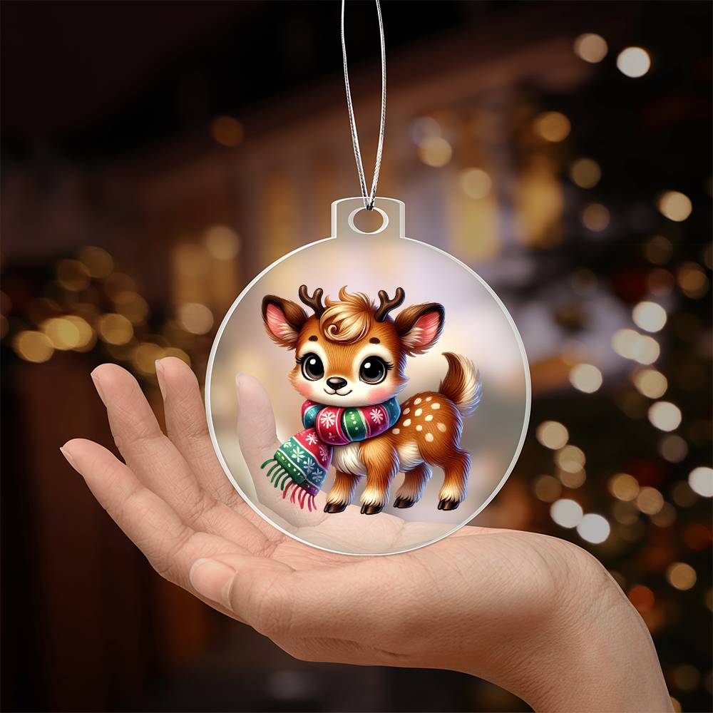 Cute Christmas Reindeer 009 - Acrylic Ornament