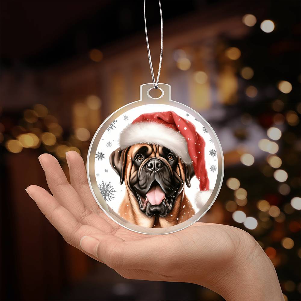 Christmas Dog - Mastiff - Acrylic Ornament