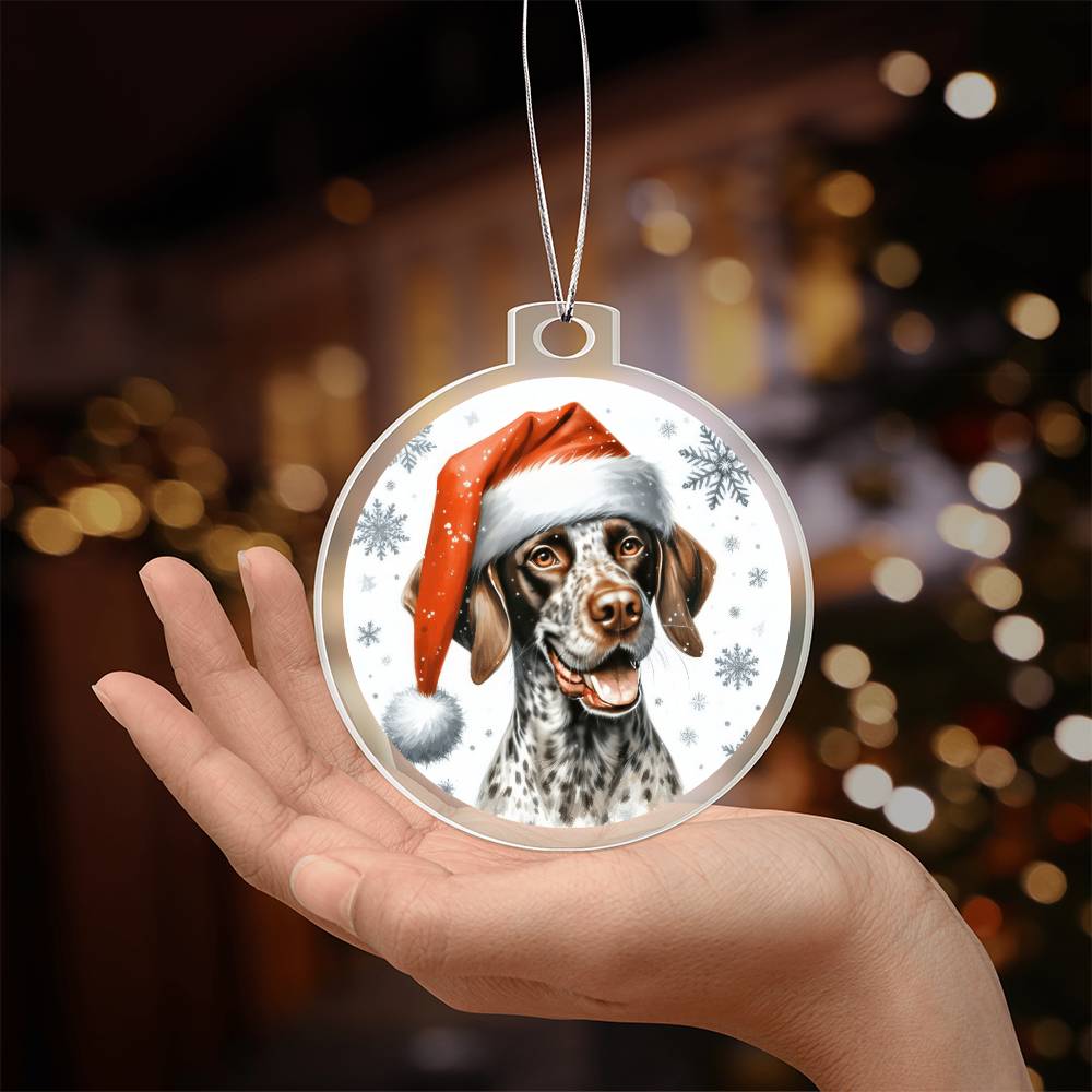 Christmas Dog - Pointer - Acrylic Ornament