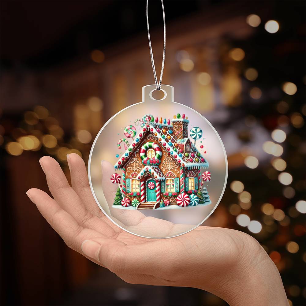 Christmas Gingerbread House 017 - Acrylic Ornament