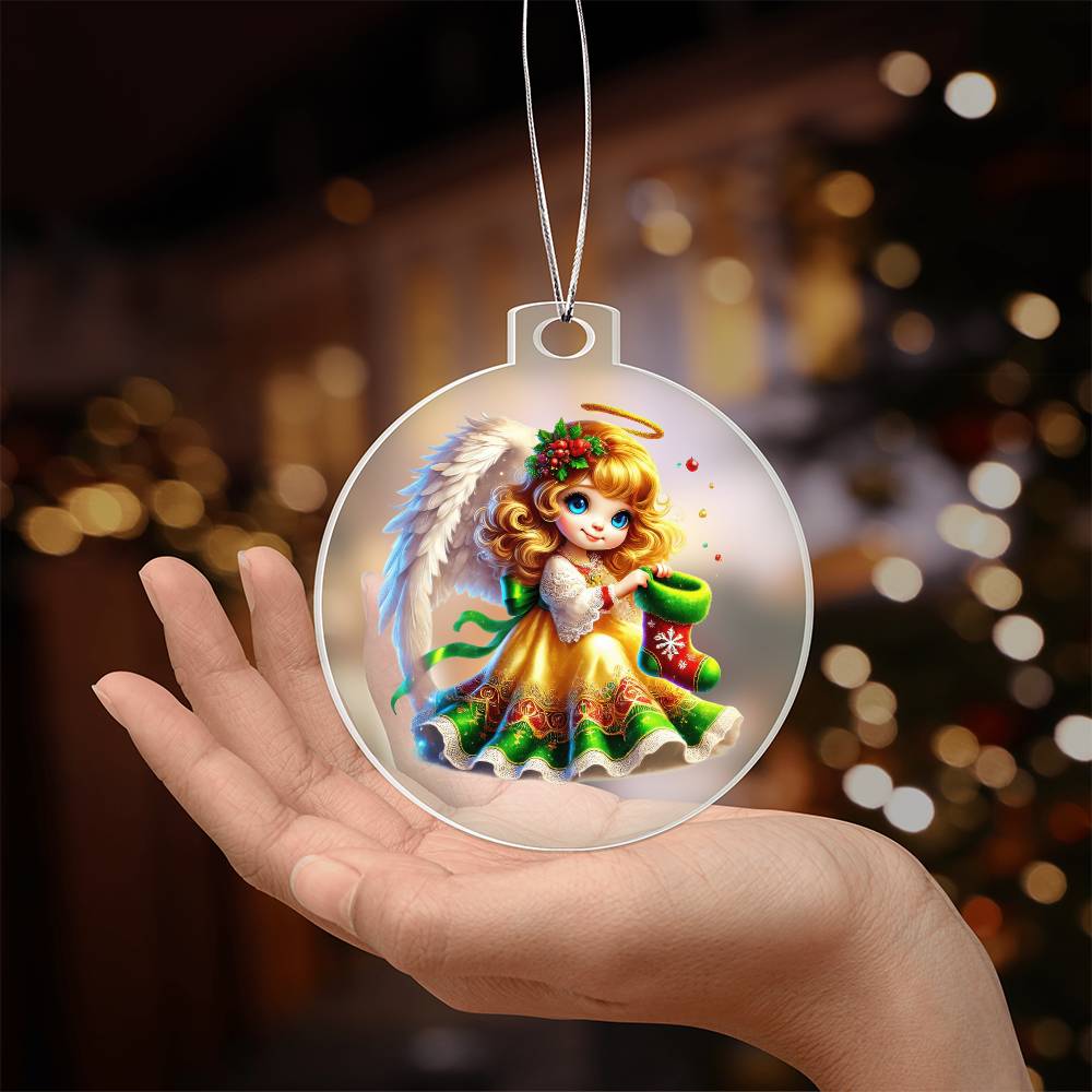 Cute Christmas Angel 003 - Acrylic Ornament