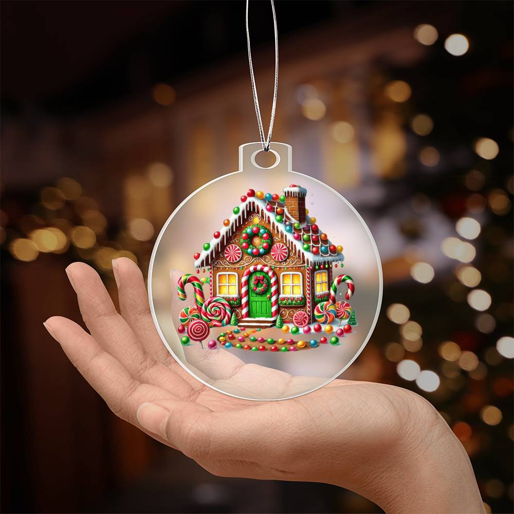 Christmas Gingerbread House 008 - Acrylic Ornament