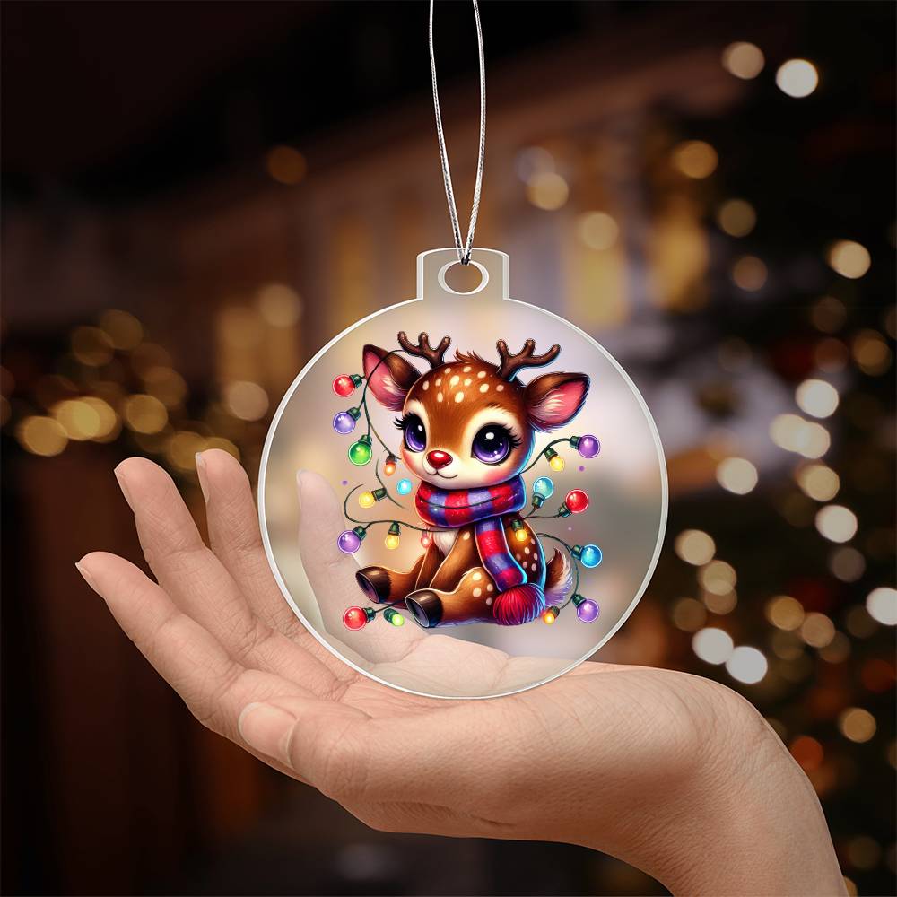 Cute Christmas Reindeer 022 - Acrylic Ornament