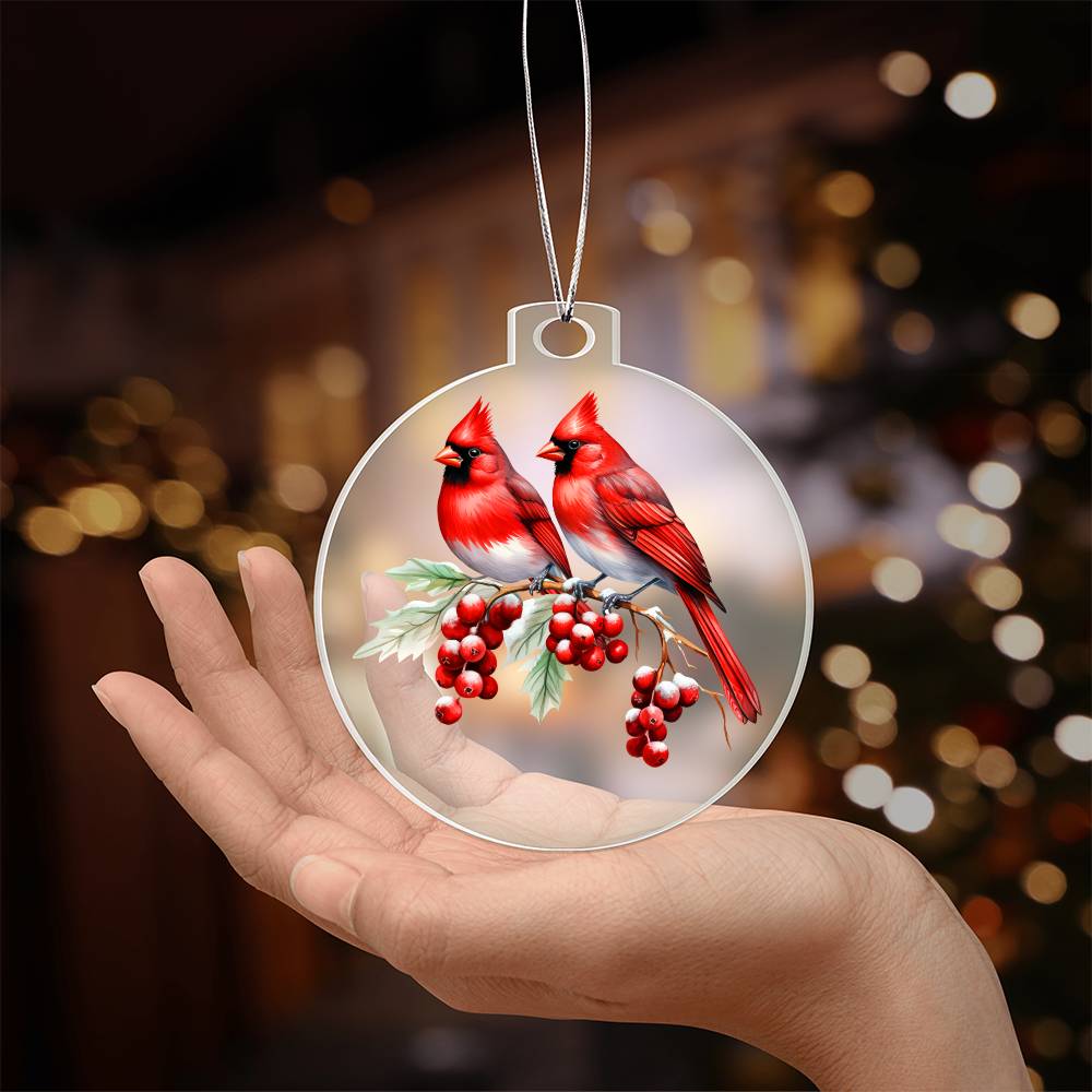 Christmas Cardinal 012 - Acrylic Ornament