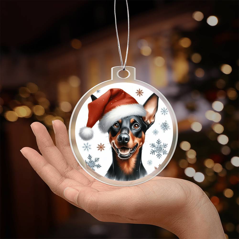 Christmas Dog - German Pinscher - Acrylic Ornament