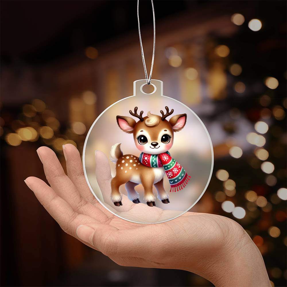 Cute Christmas Reindeer 012 - Acrylic Ornament